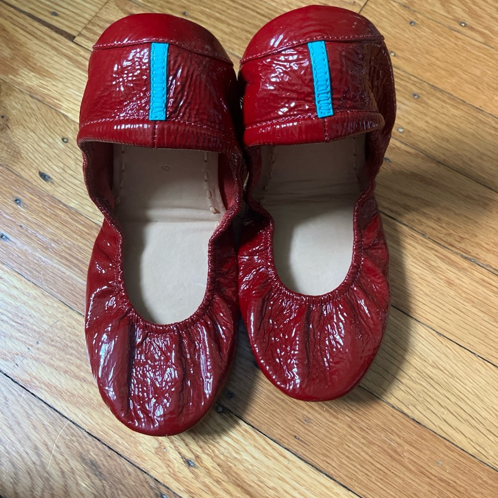 Tieks by Gavrieli Ruby Red Patent Leather Flats size 9